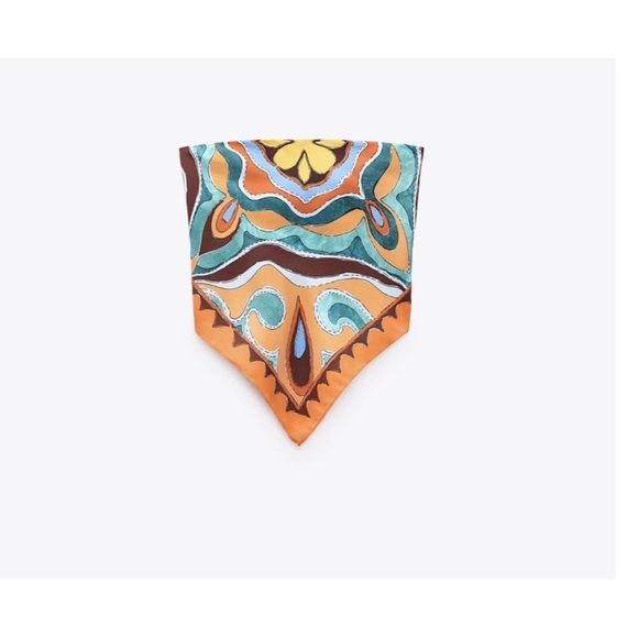 ZARA BANDANA TOP ORANGE - Picture 4 of 7